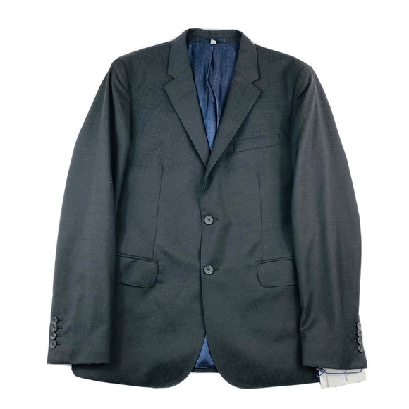 Hardy Amies Black Patterned Pure Wool Mens Blazer Size 42R NWT